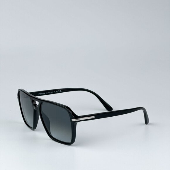 Prada PR20YS 1AB06T BRAND NEW Sunglasses Black Grey Unisex Pilot main image 9